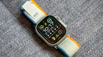 Apple Watch Ultra 2 showing the main watch face, displaying the item and various complications.