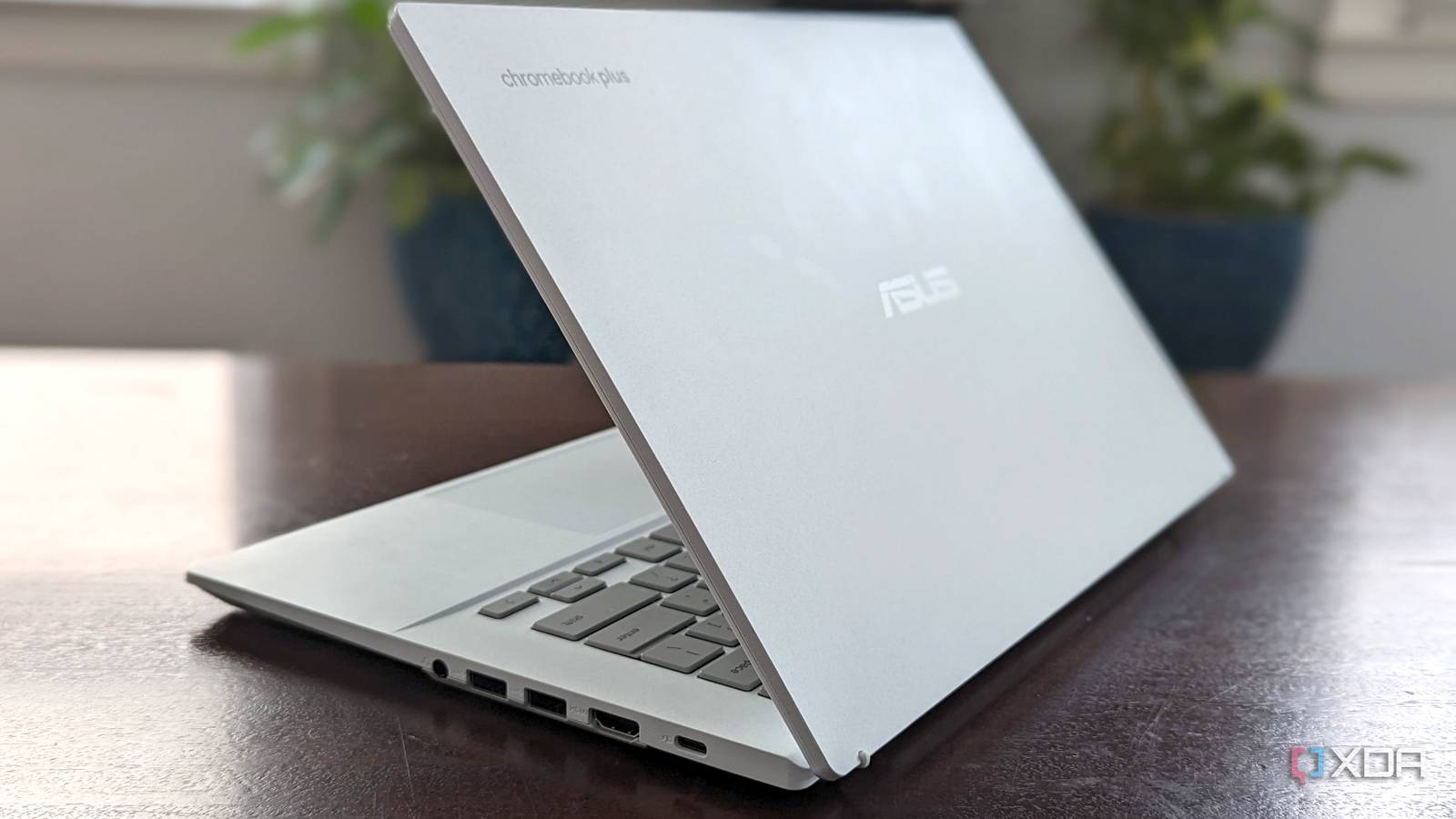 Asus Chromebook Plus CX34 sitting on a desk