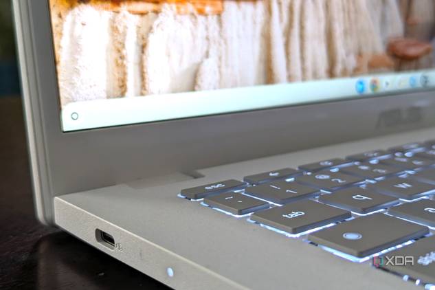 The USB-C port on the left of the Asus Chromebook Plus CX34