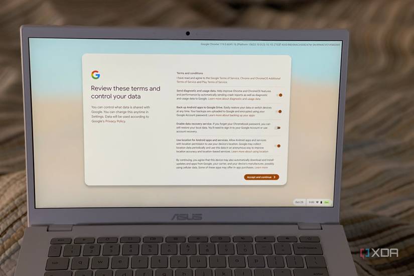 Filling out a Chromebook's conditions 