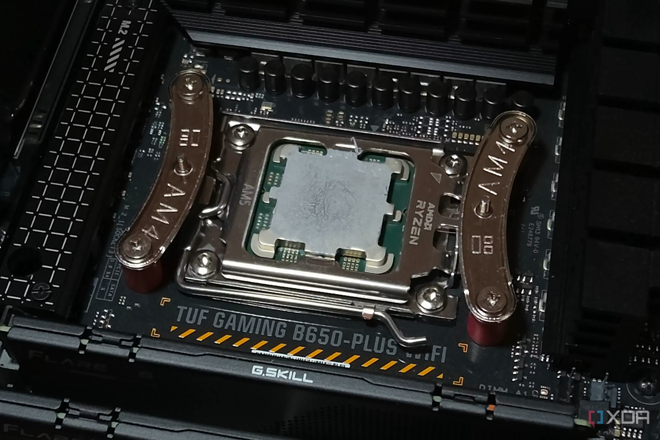 CPU covered in thermal paste.