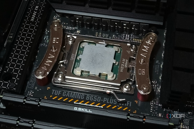 CPU covered in thermal paste.