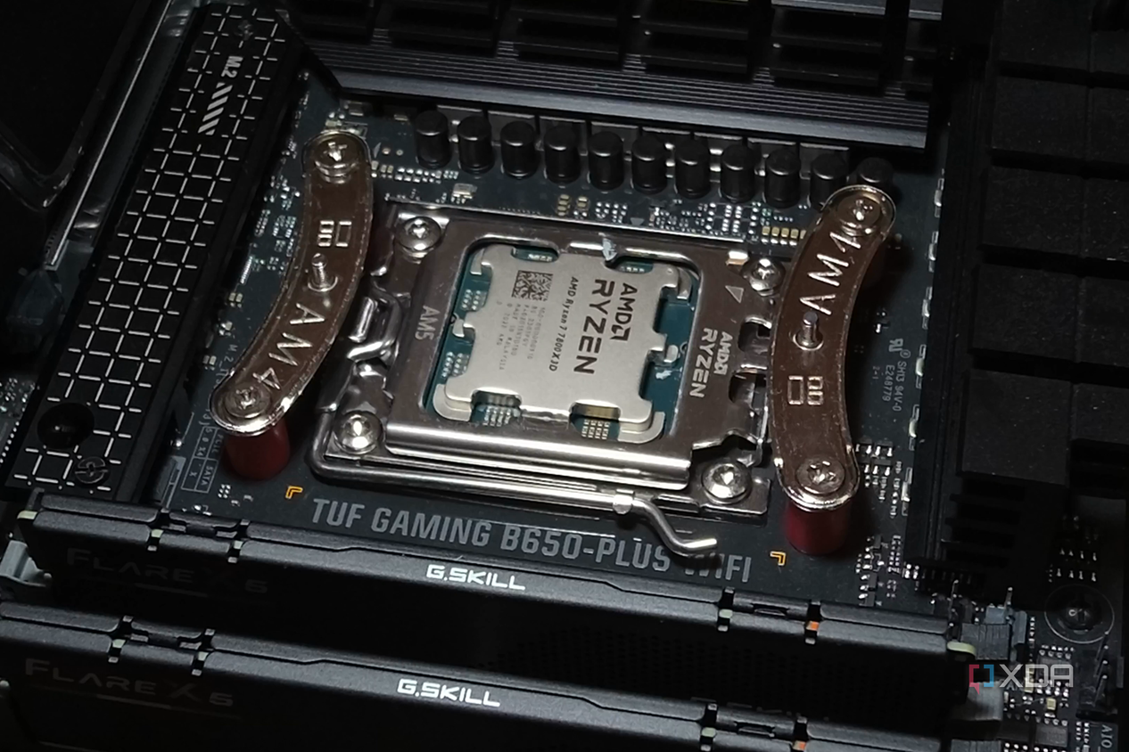 Ryzen 7 7800X3D in a motherboard.