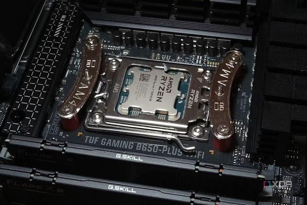 Ryzen 7 7800X3D in a motherboard.