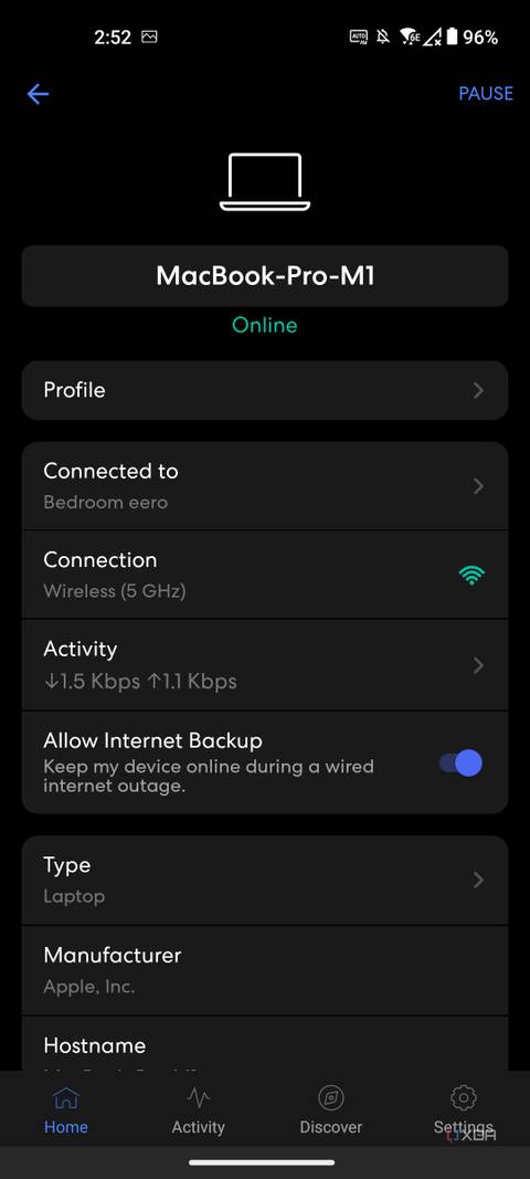 Eero Max 7: Device connection information