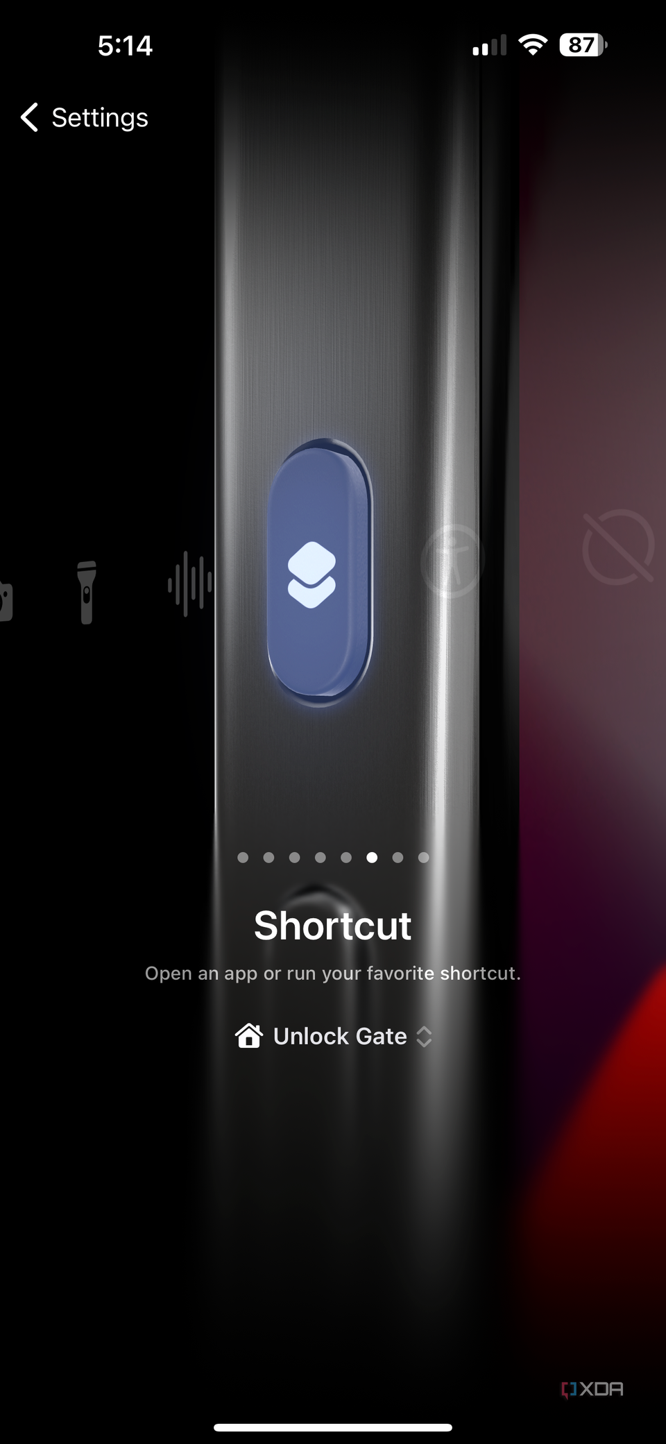 the action button has been mapped to trigger a chosen shortcut