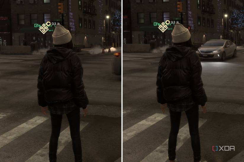 An image showing two screenshots of Forspoken next to each other.