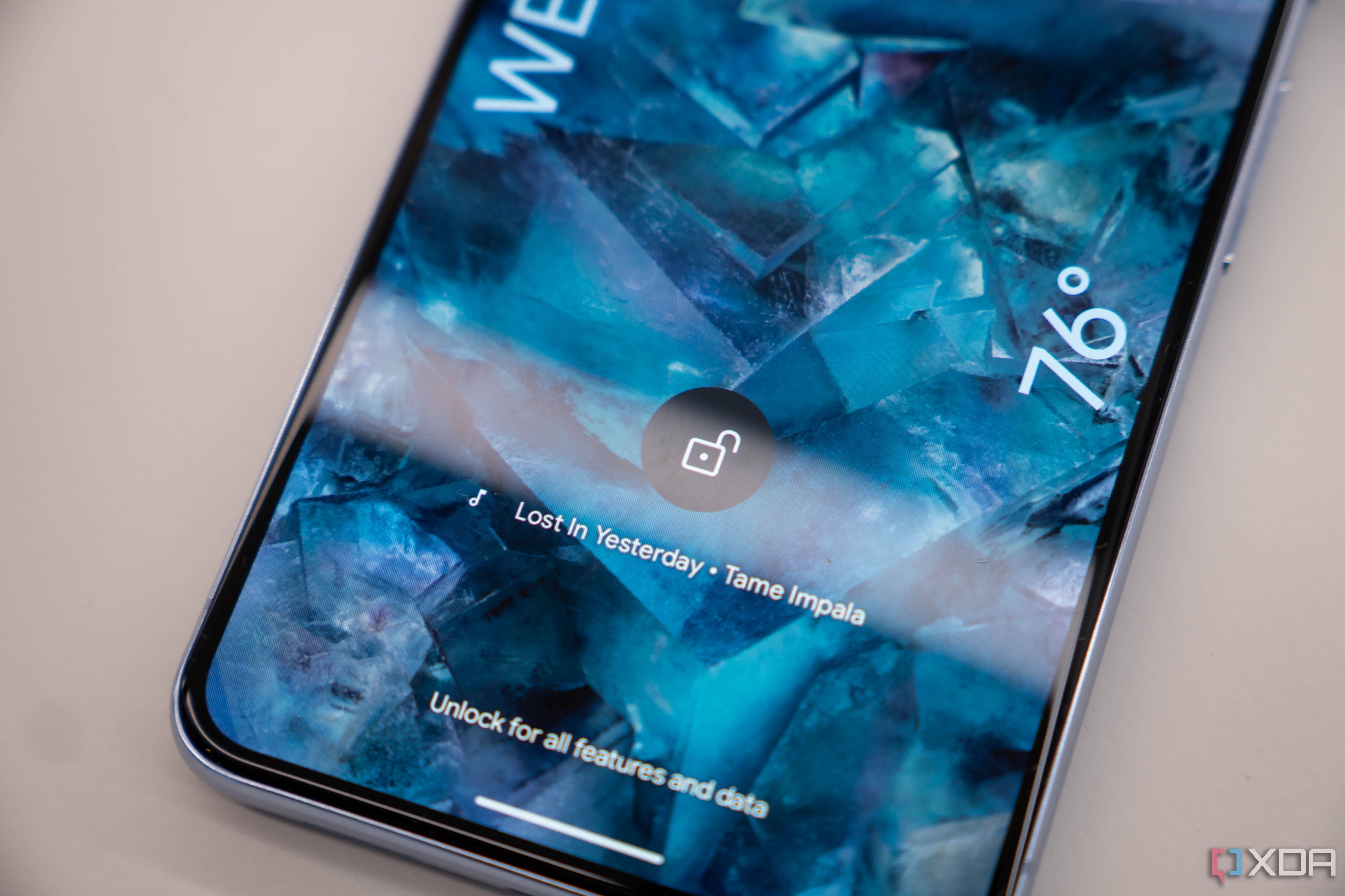 A closeup shot of the Pixel 8 Pro's display