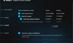 Screenshot of Intel graphics driver installer showing multiple components to be selected or deselected for the installation