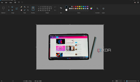 Screenshot of paint with a picture of a tablet with the background removed