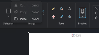 Screenshot of the Edit dropdown menu in Paint