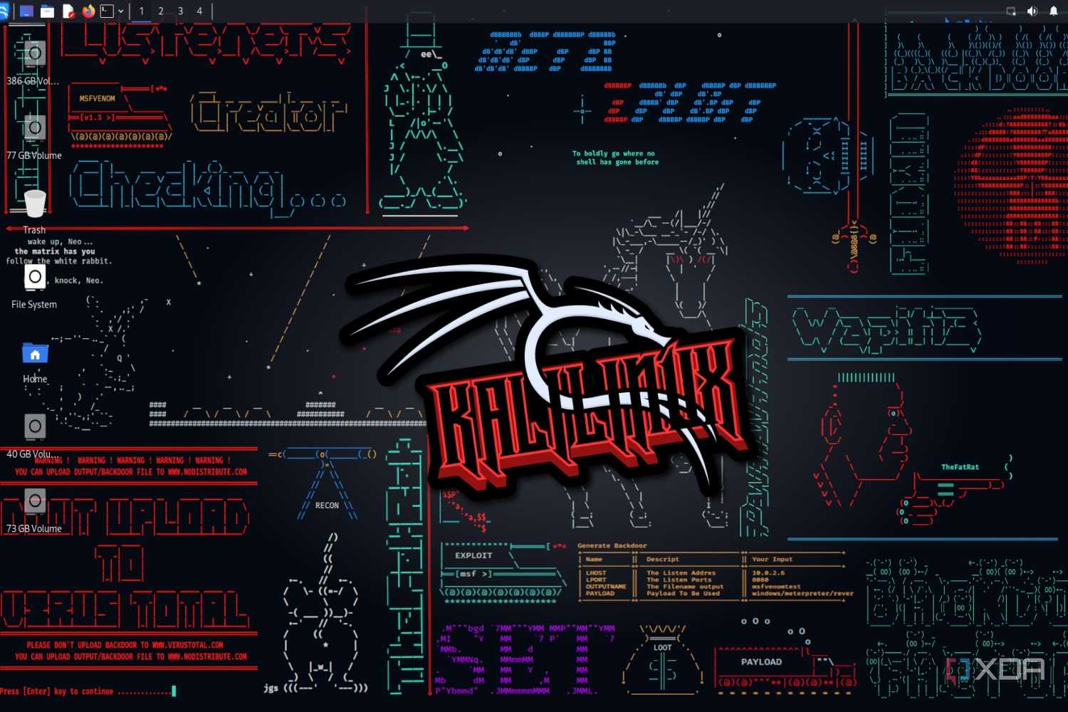 A screenshot of the Kali Linux desktop