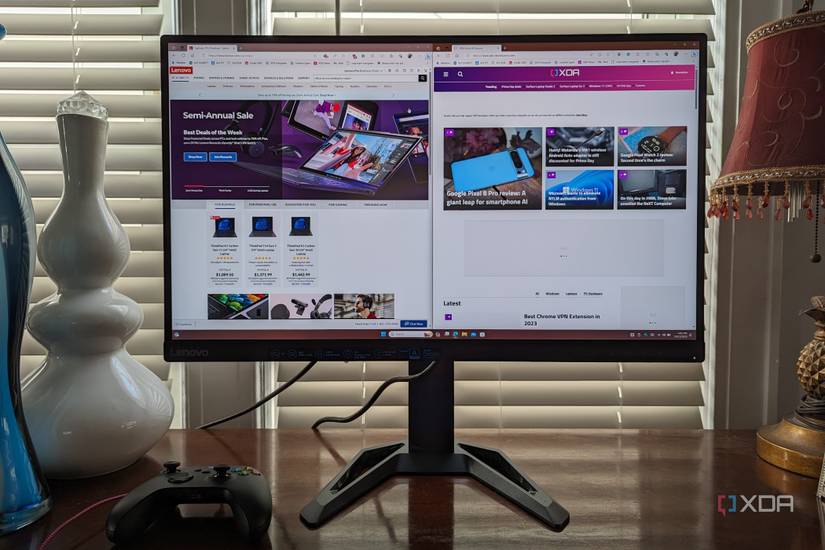 Stacking windows side by side on the Lenovo G27q-30
