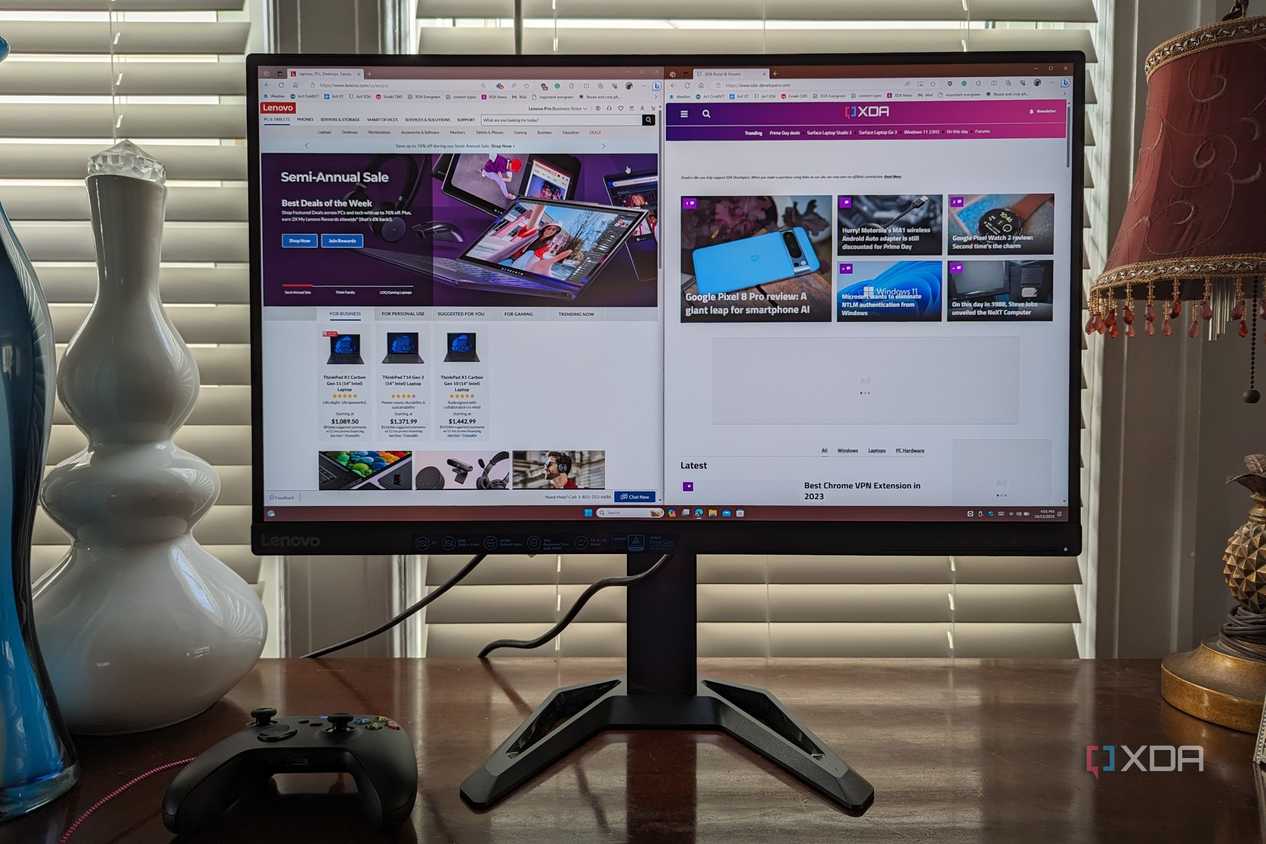 Stacking windows side by side on the Lenovo G27q-30