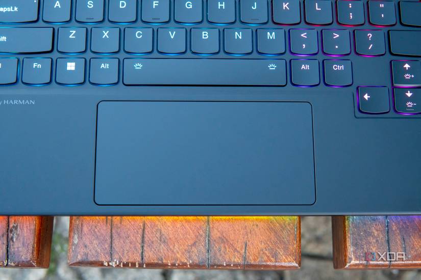 Close-up view of the Lenovo Legion 9i's touchpad