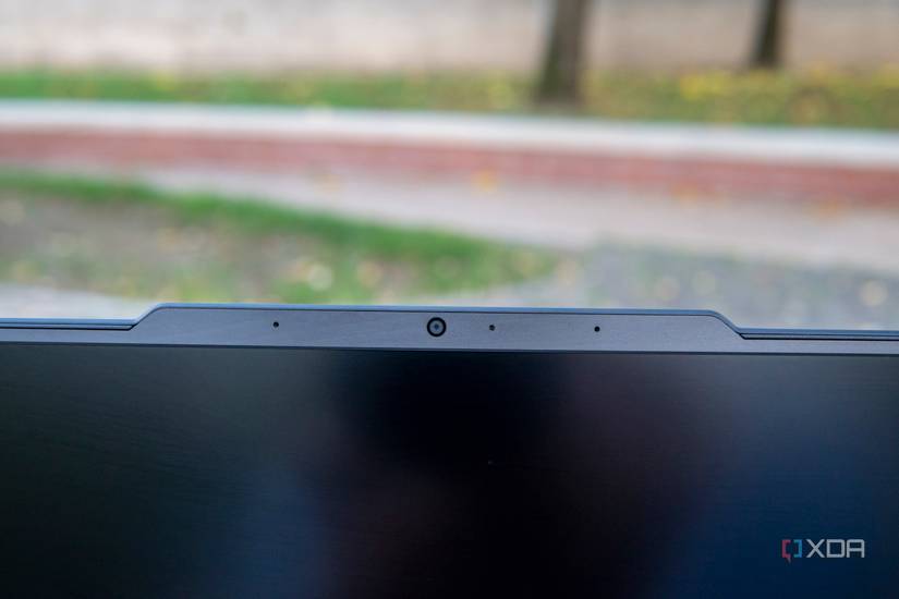 Close-up view of the webcam on the Lenovo Legion 9i
