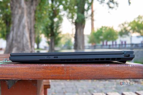 Right-side view of the Lenovo Legion 9i showing a USB Type-A port, USB Type-C and a webcam e-shutter