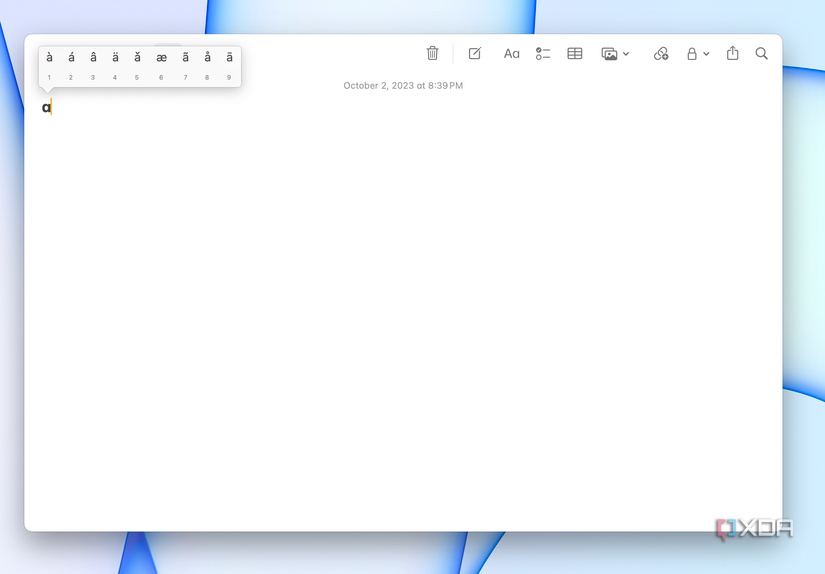 How to easily insert special characters on an Apple Mac