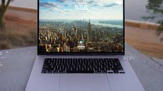 The MacBook Air (15-inch) with the display on.