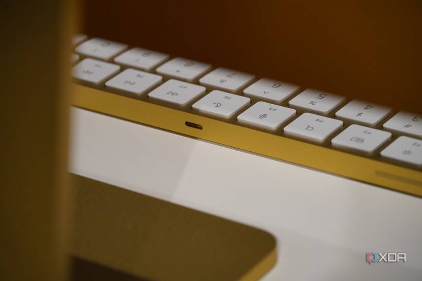 The iMac's Magic Keyboard with a Lightning port.