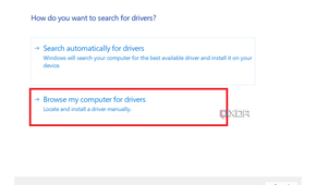 Update Driver with manual update option selected