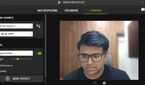 A screenshot showing the Nvidia Broadcast interface with webcam BG Blur feature.