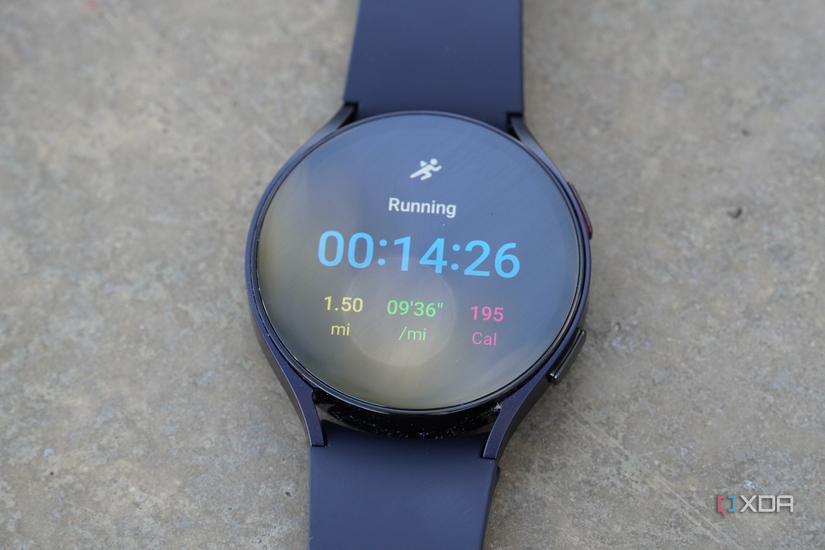 A completed running workout on the Galaxy Watch 6.