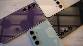 Four Samsung Galaxy S23 FE smartphones.