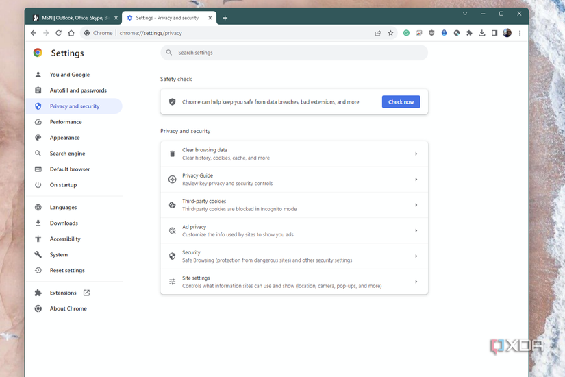The clear browsing data menu in Chrome