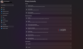Screenshot of the Security and privacy page in Windows 11 Settings
