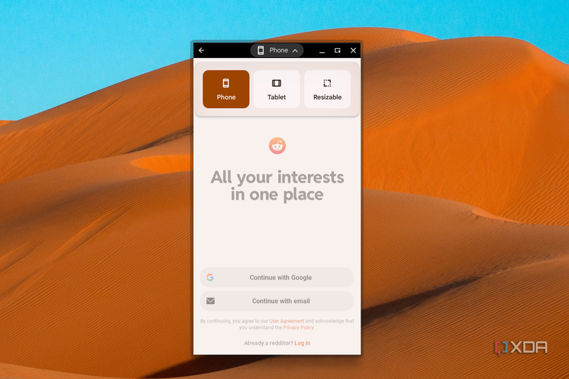Resizing an Android app in ChromeOS