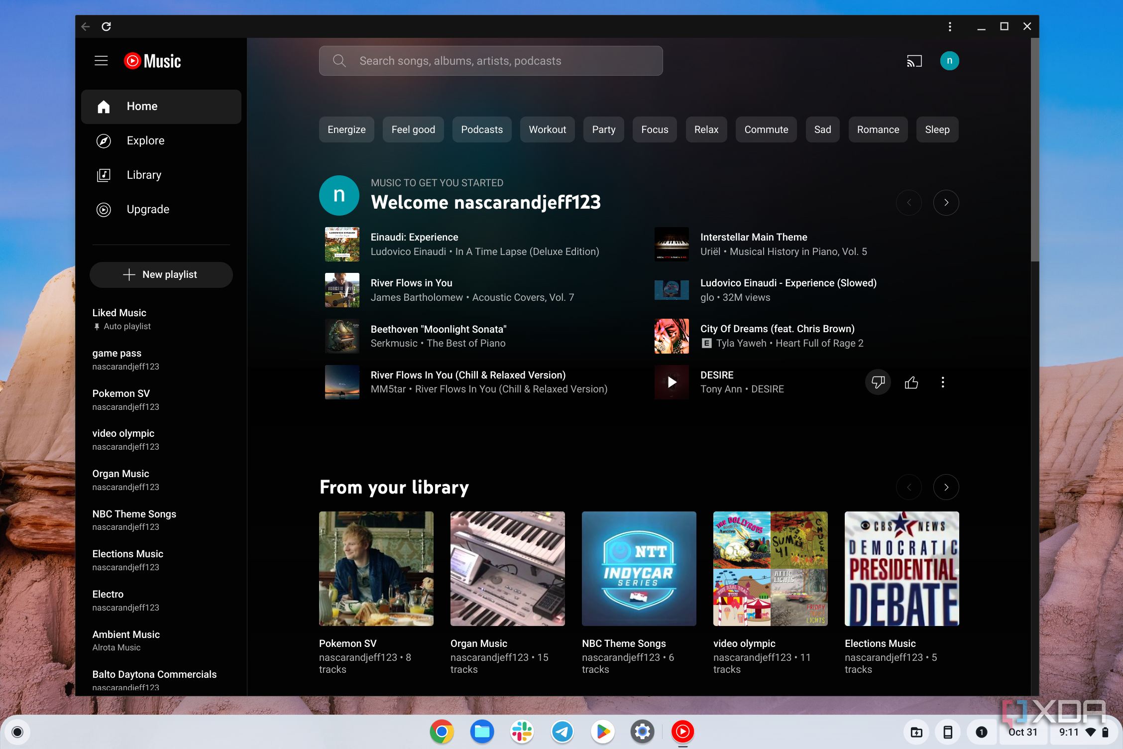 YouTube Music on ChromeOS