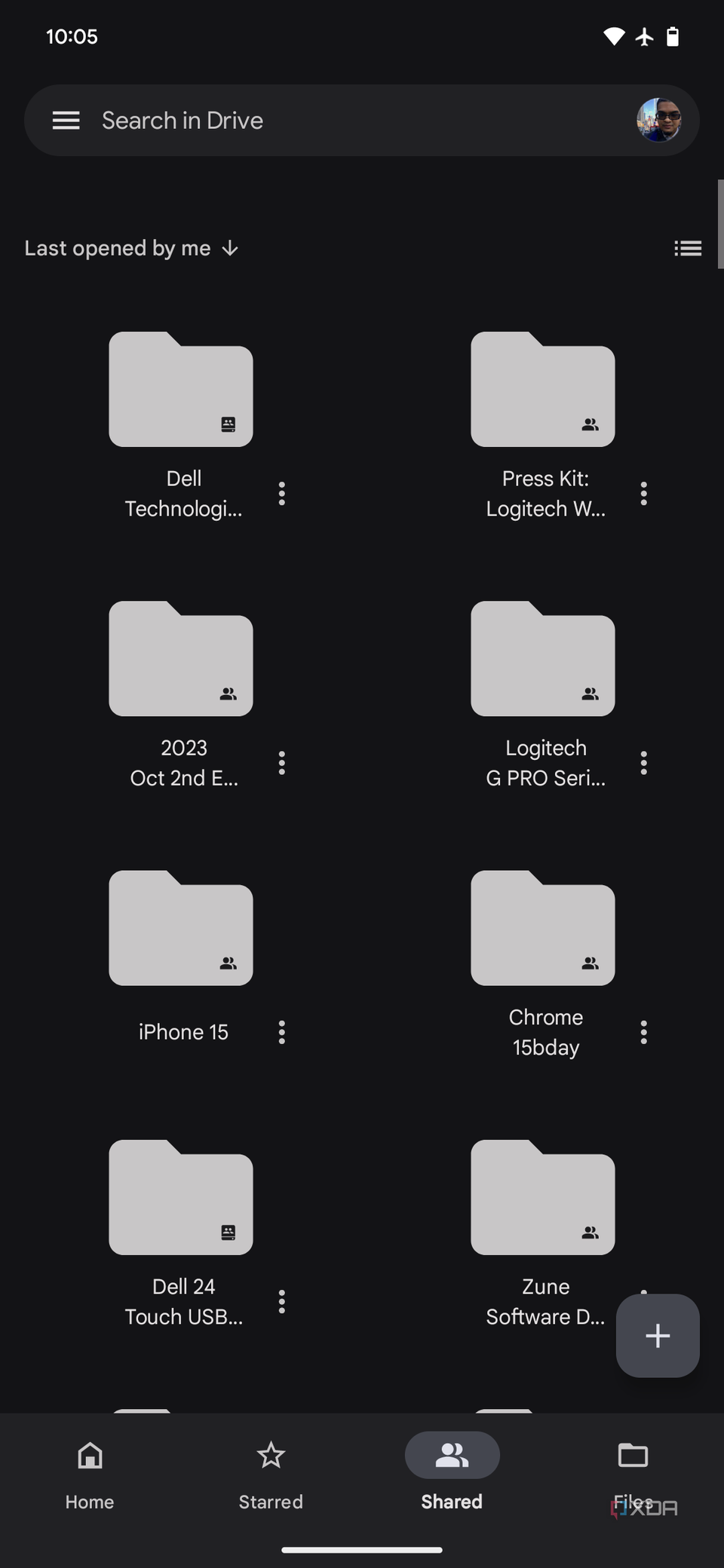 A list of files in Google Drive
