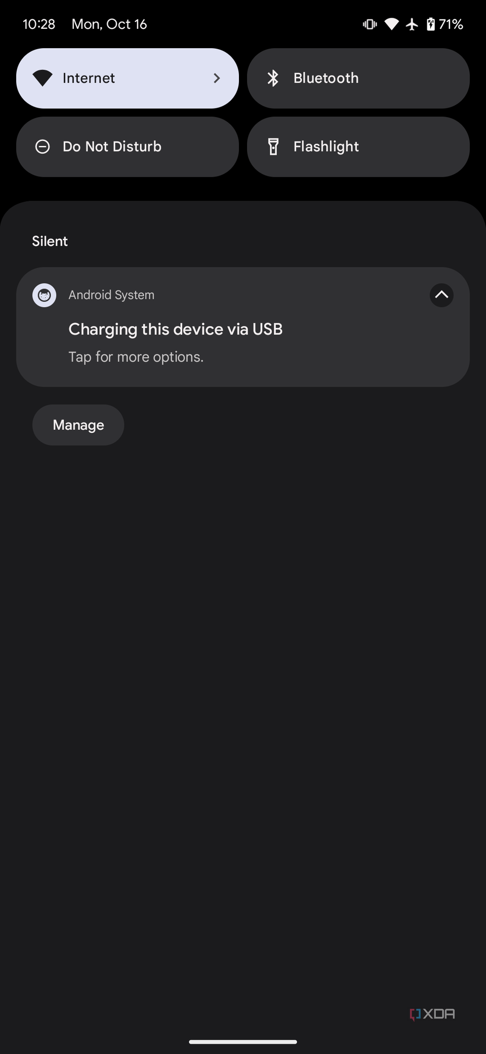 The notification shade in Android