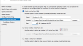 Screenshot of the new virtual machine wizard prompting the user to create a virtual hard drive.