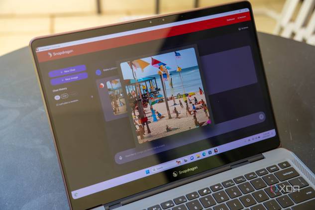 A Snapdragon branded laptop running software.