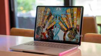 Surface Laptop Studio 2 on a countertop