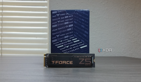 Teamgroup Z540 SSD in front of a box.