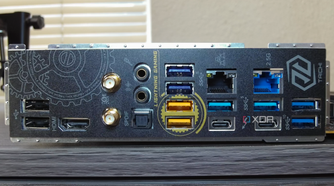 Z790 Taichi Lite motherboard I/O.