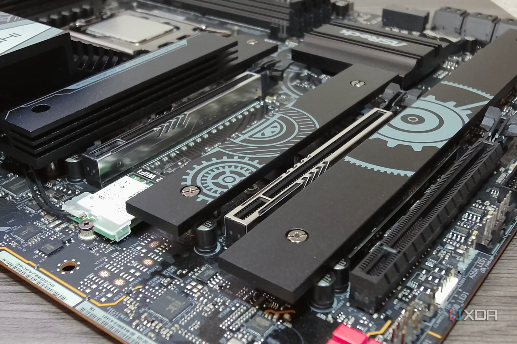 Z790 Taichi Lite motherboard M.2 heatsinks.