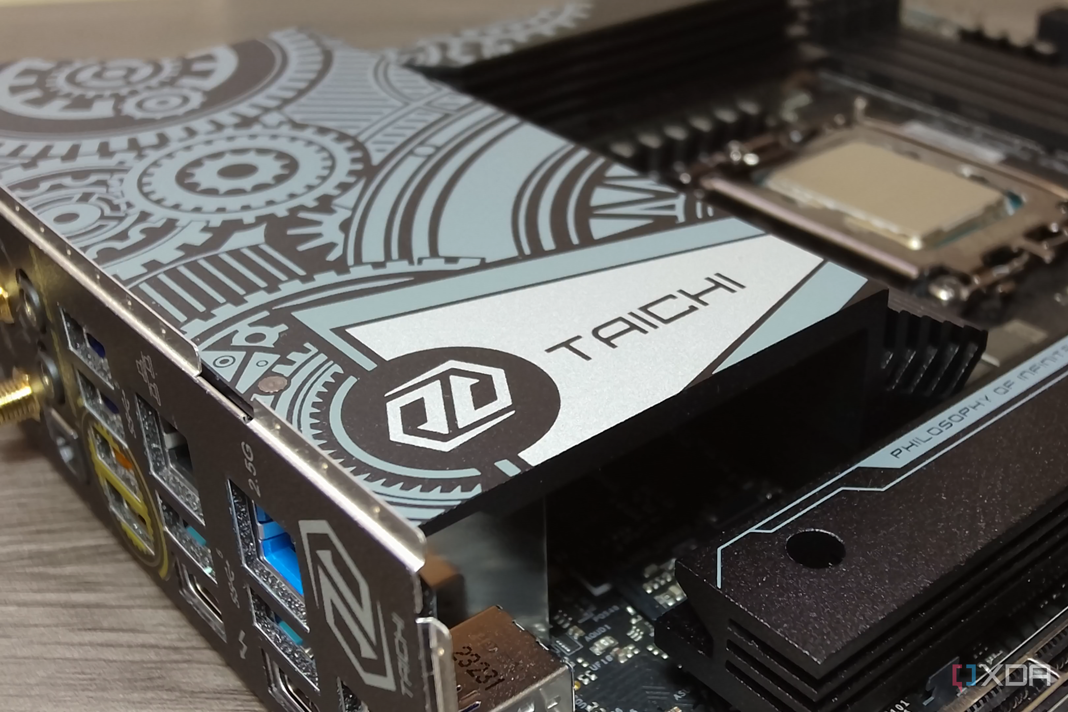 Z790 Taichi Lite motherboard I/O housing.