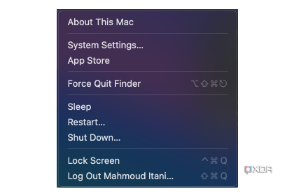 List of power-related actions on macOS
