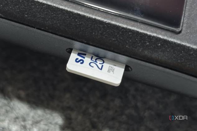 An image showing a microsd card inserted inside a Steam Deck.