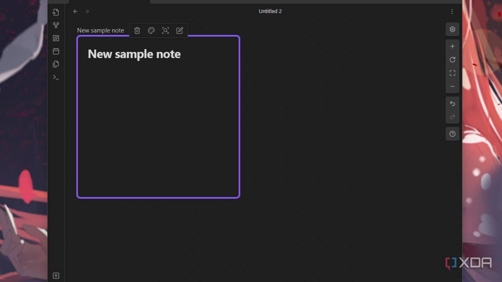 A screenshot showing a canvas with notes in Obsidian.