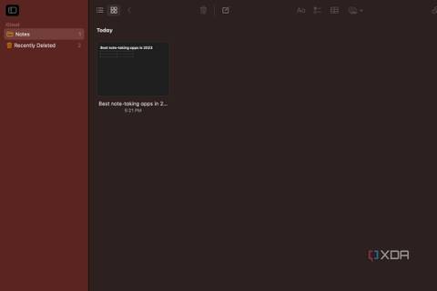 A screenshot showing the thumbnail view of notes in Apple Notes.