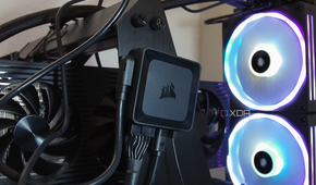 Corsair iCUE Link H170i LCD with its fan/RGB hub.