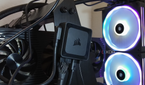 Corsair iCUE Link H170i LCD with its fan/RGB hub.