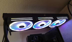 Corsair iCUE Link H170i LCD radiator and fans.