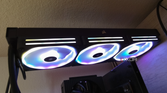 Corsair iCUE Link H170i LCD radiator and fans.