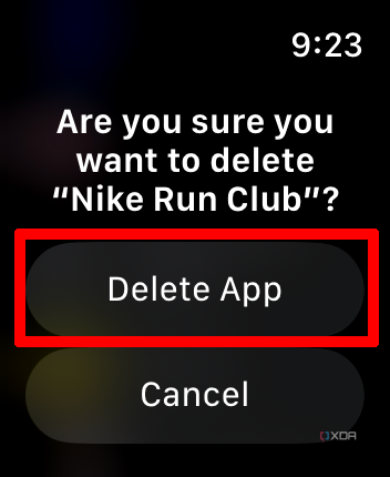 Apple Watch app deletion interface screenshots